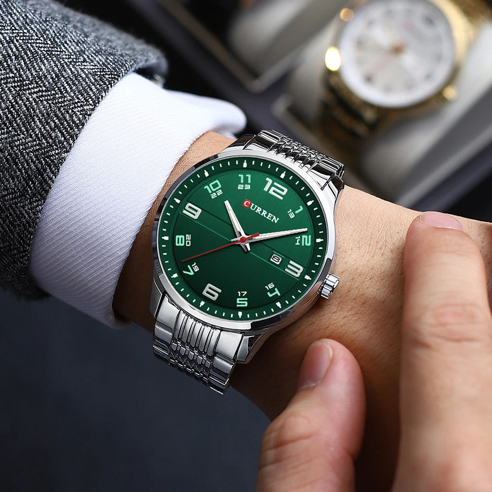 Men Fashion Casual Business Watches Men's Quartz Clock Male stainless steel Strap Wrist Watch Relogio