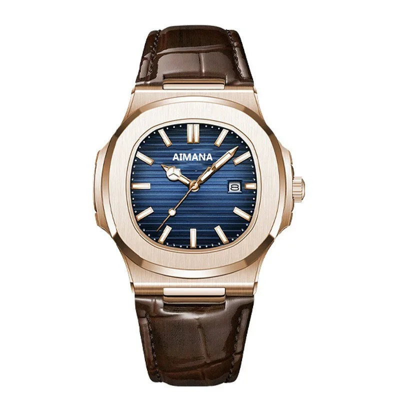Fashion Business Luminous Calendar Quartz Watch 30MI Waterproof Leather Strap Wirstwatch Men Students Clocks Relogios Wholesale