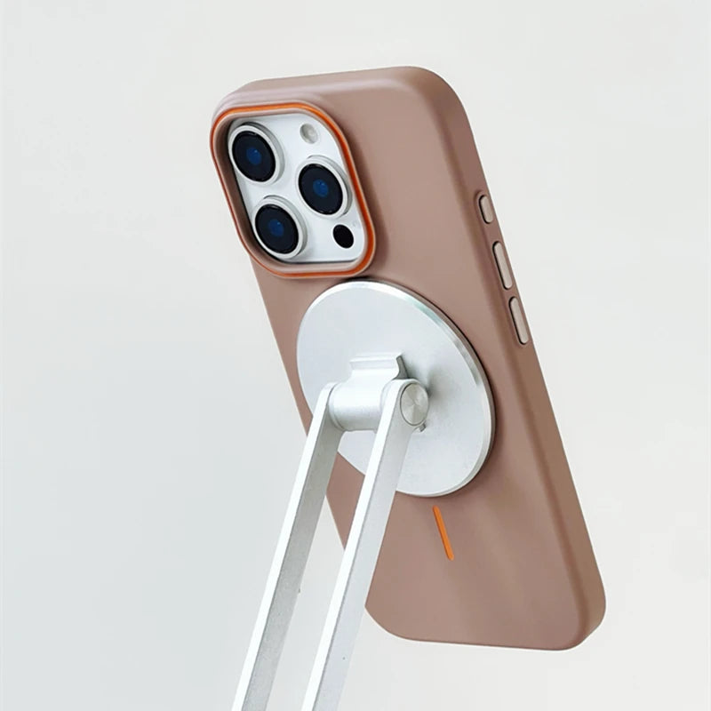 Ultrathin Hit Color For MagSafe Phone Case for iPhone 17 16 15 Pro Max 14 13 12 Magnetic Wireless Charger Matte Hard PC Cover