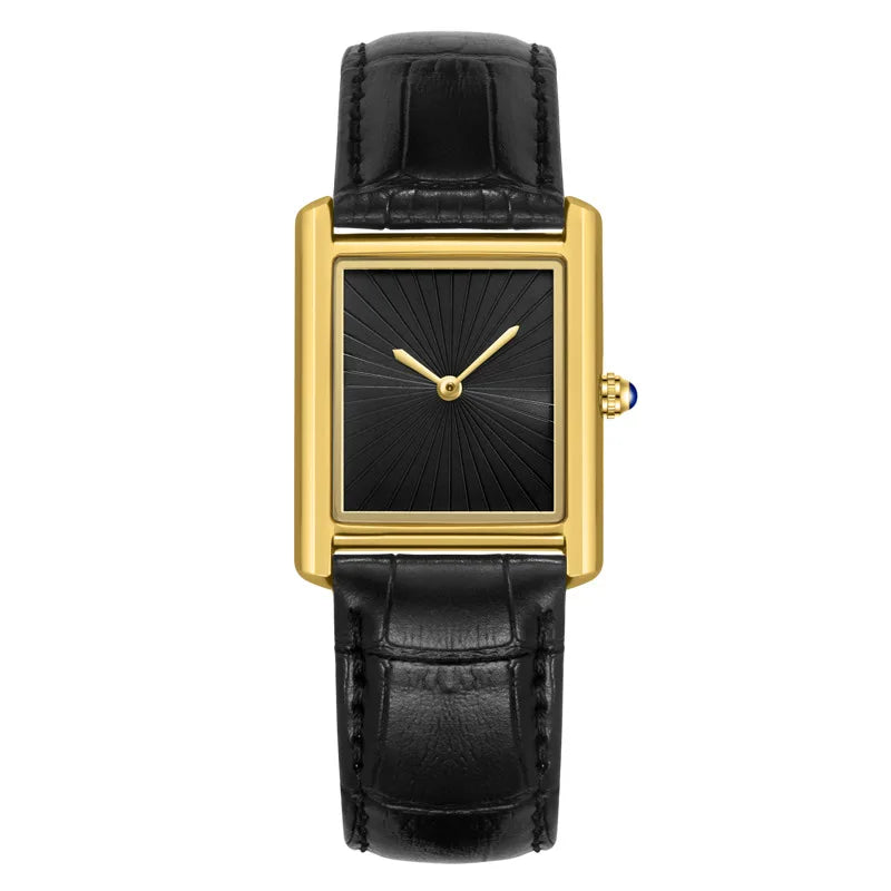 New Classic Square Watch for Men Women Simple Two-Hand Design Fashion Leather Strap Waterproof Quartz Wristwatches Drop Shipping