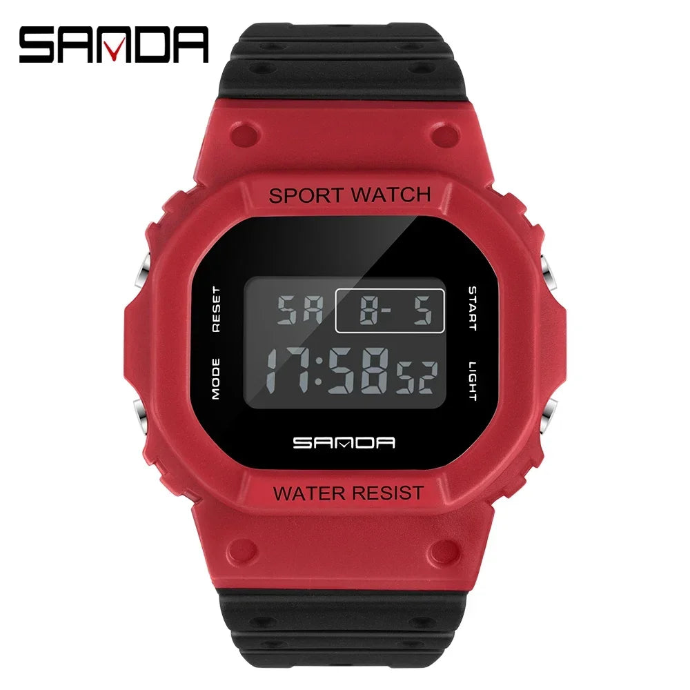 SANDA 293  Waterproof Watch Fashion Brand Ladies Watches For Women Sport Digital Wristwatches Female Clock LED Display 50m