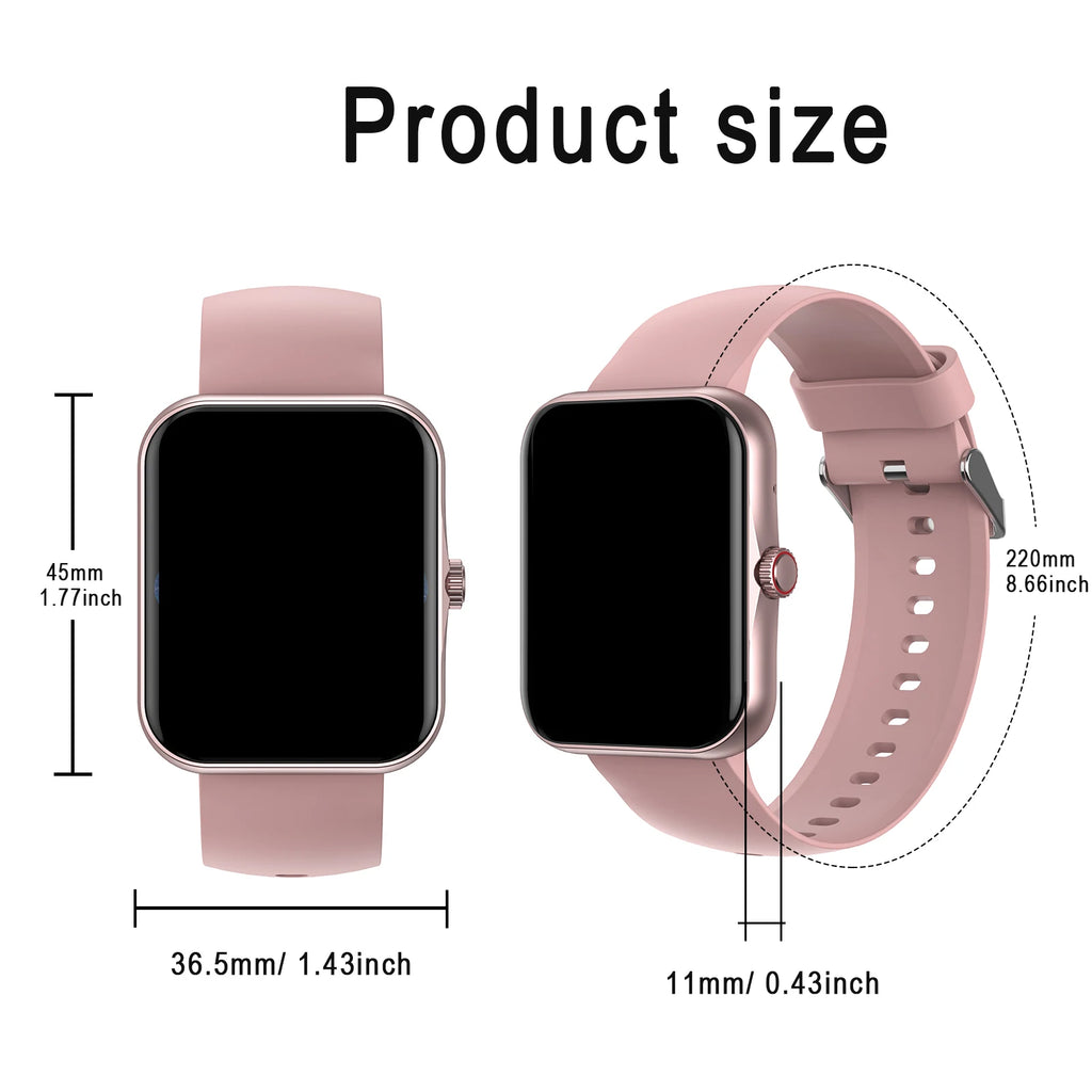 Smartwatch, custom wallpaper, call/message alerts, wireless calling, unisex sports watch, for Android and iPhone