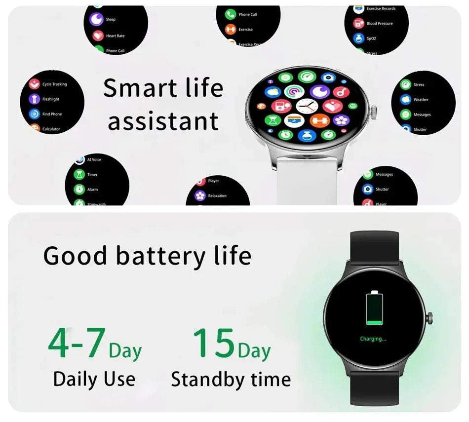 2026 New 7.9MM Ultra Thin Smart Watch Women Screen Always Display Time Sports Bracelet Bluetooth Call Fashion Smartwatches ios