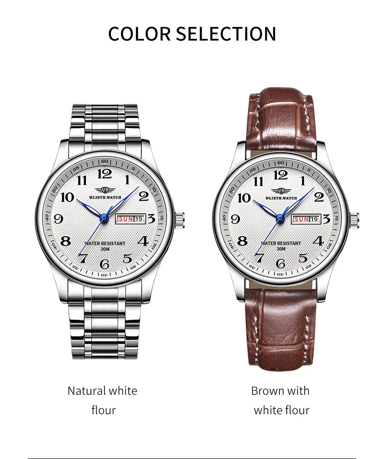Vintage ultra-thin watch, atmospheric men's night light waterproof quartz watch, give gift