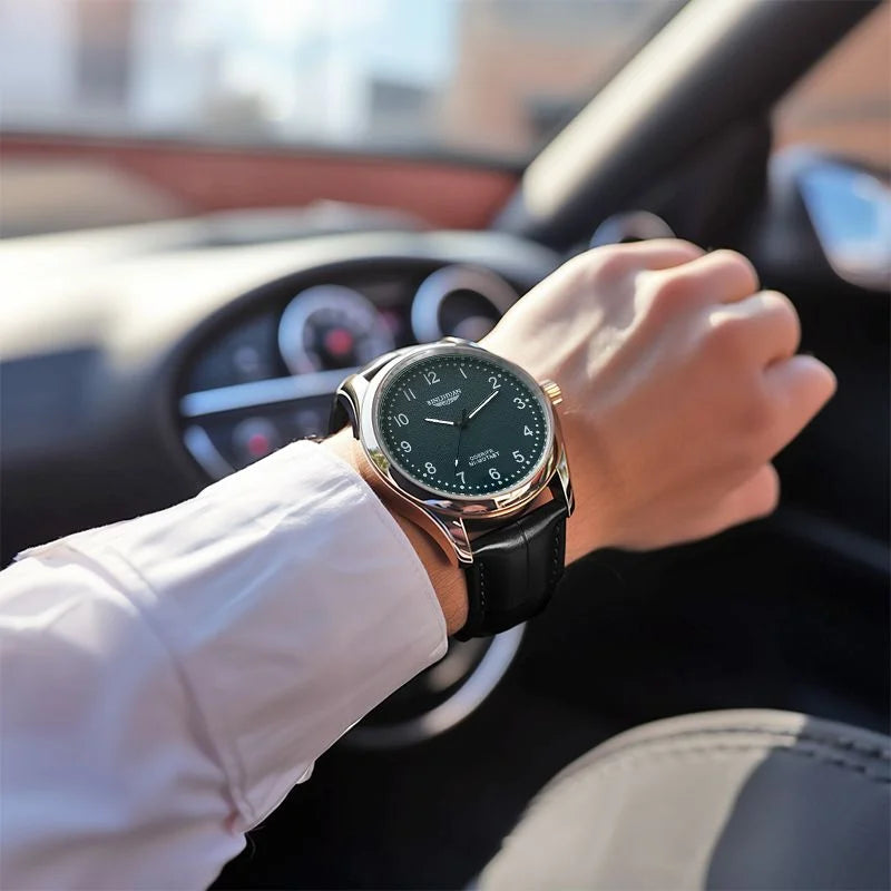 Luxury Business Men's Quartz Watch Top Brand Waterproof Leather Strap Handsome Wristwatch for Men 2025 New Model