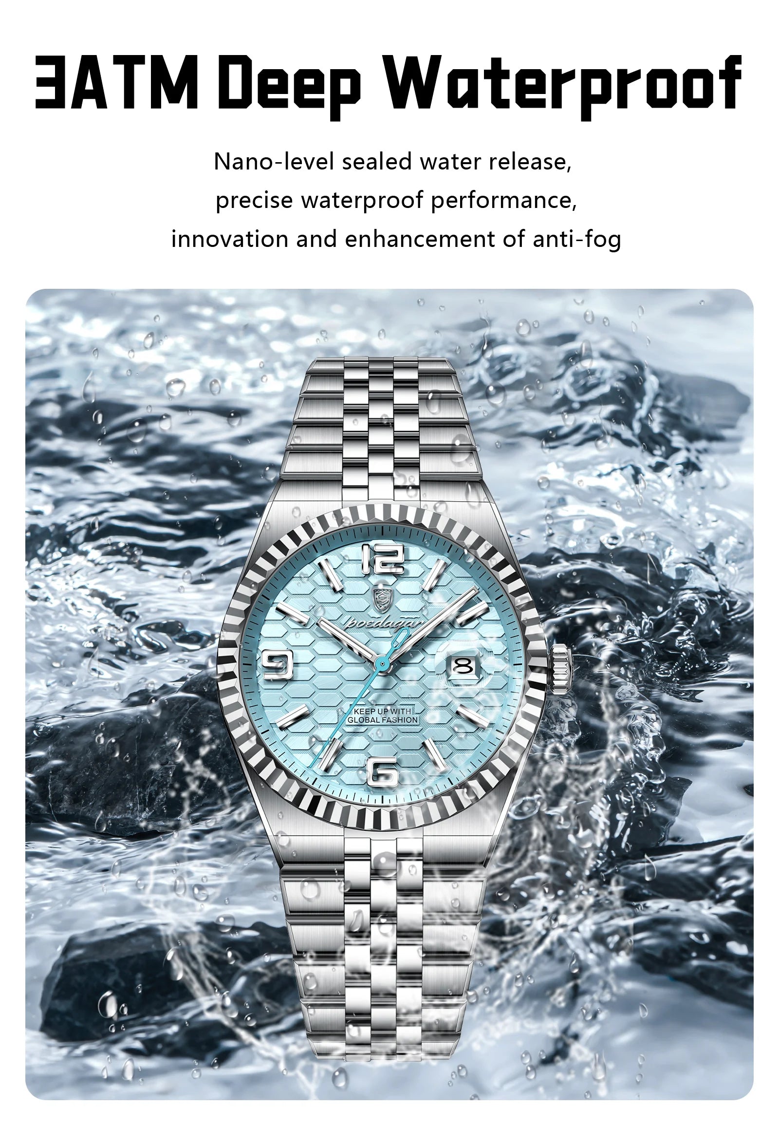POEDAGAR High Quality Original Men Clock Waterproof Luminous Date Luxury Man Watch Stainless Steel Quartz Men's Watches Male+Box