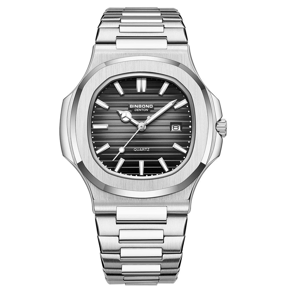 New Casual Business Fashion Quartz Wristwatches Rose Gold Clock Men Luxury Watch Automatic Watches Mens Black Relogio Masculino