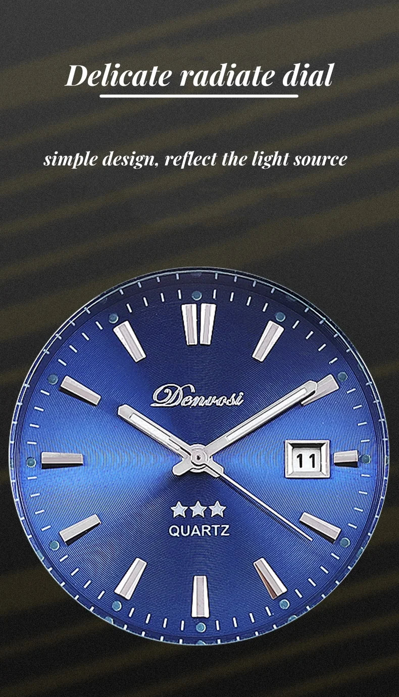Denvosi Simple fashion casual men's waterproof luminous quartz watch