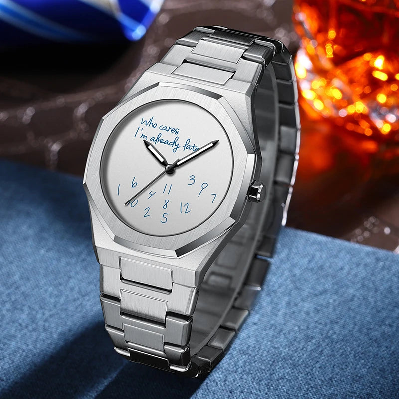 Fashion Luxurious Exquisite Elegant Men's Watch Classic Business Casual  Arabic Digital Steel strip Waterproof Noctilucent Watch