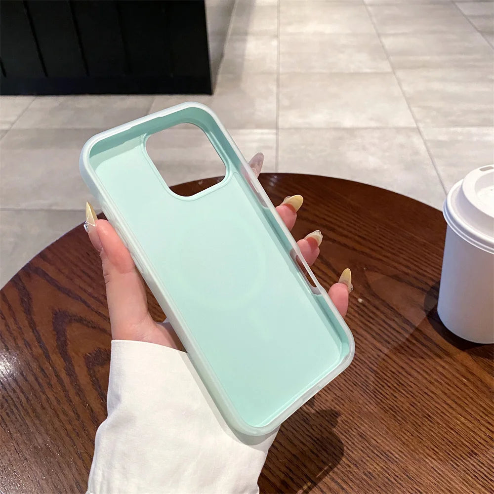 Luxury Candy Color  Magnetic Matte Case For iPhone 17 16 15 14 13 12 11 Pro Max  Air 16 ProMax Magsafe Wireless Charging  Cover