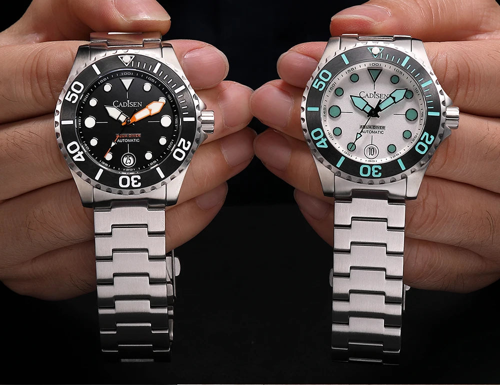 CADISEN AQUA DIVER New Brand Luxury Men Watches Automatic Watch Japan MIYOTA 8215 100M Waterproof Luminous Mechanical Wristwatch