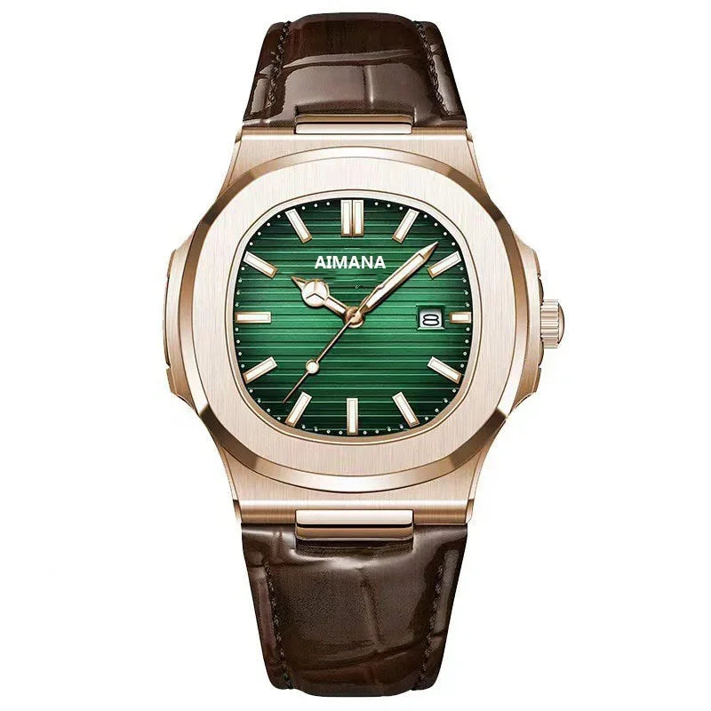 Fashion Business Luminous Calendar Quartz Watch 30MI Waterproof Leather Strap Wirstwatch Men Students Clocks Relogios Wholesale