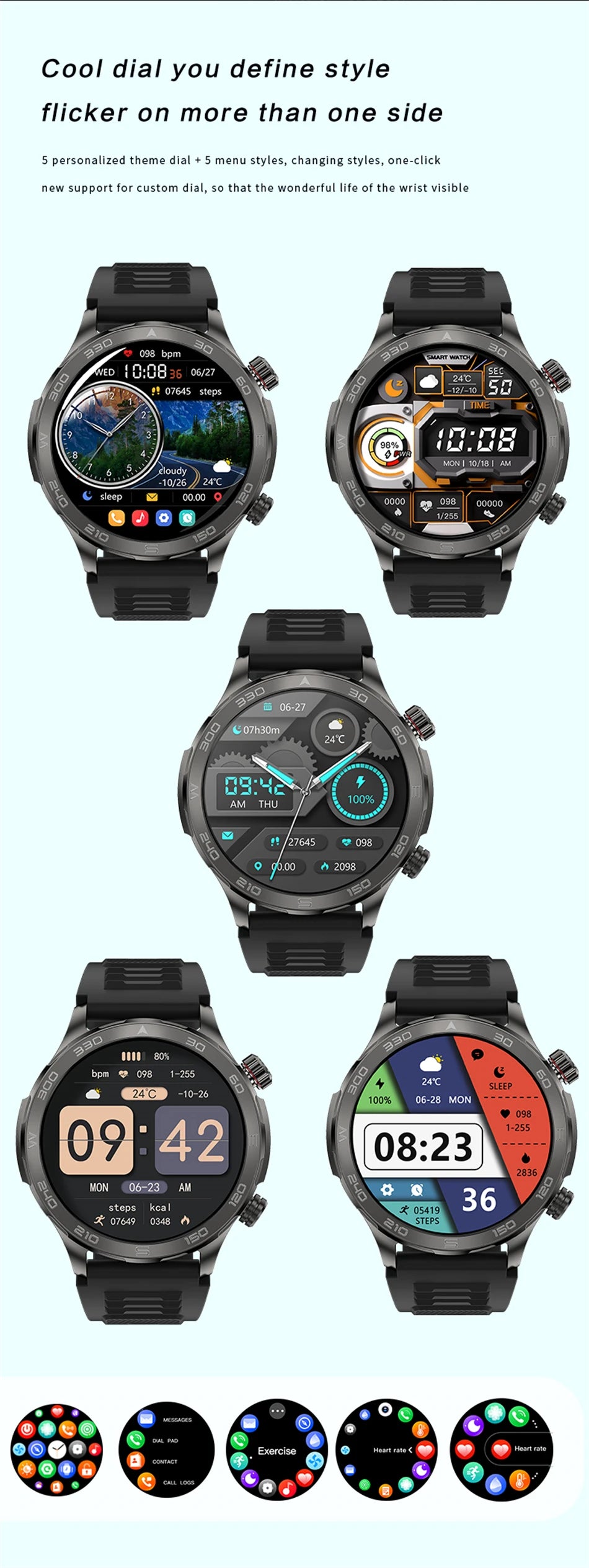 2026 New GPS Smart Watch Men AMOLED Screen Always Show Time Heart Rate IP68 Waterproof Bluetooth Call Sports Fitness Smart Watch
