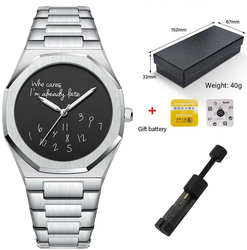 Fashion Luxurious Exquisite Elegant Men's Watch Classic Business Casual  Arabic Digital Steel strip Waterproof Noctilucent Watch