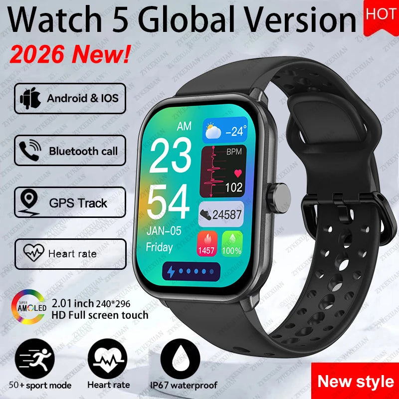 For Xiaomi Watch 5 Global Version Men Women HD AMOLED Display Heart Rate Bluetooth Call GPS Track Waterproof Sports Smart Watch