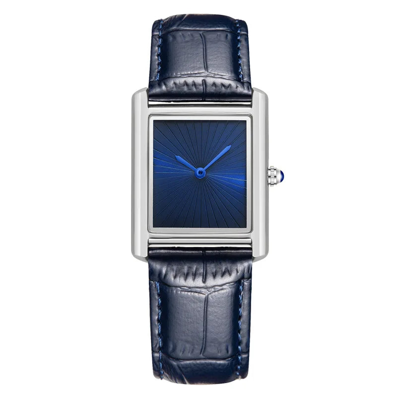 New Classic Square Watch for Men Women Simple Two-Hand Design Fashion Leather Strap Waterproof Quartz Wristwatches Drop Shipping