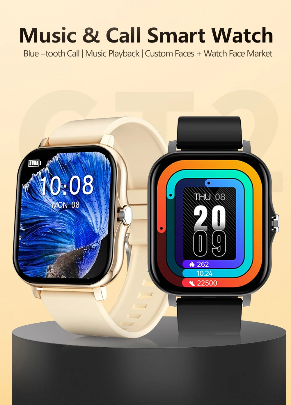 Sport Smart Watch Fitness Clock Health Monitor Waterproof Smartwatch Bluetooth Call Watches for Men Women IOS Android Phone 2025