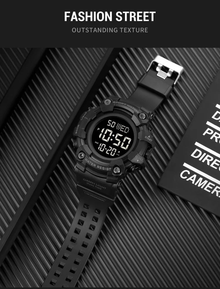 Skmei Luxury Fashion Sports Watches Men Waterproof Stopwatch Dual Time Digital Wristwatch Big Dial Clock Reloj Hombre