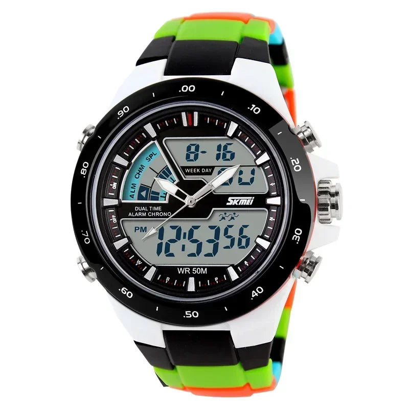 SKMEI 1016 Men Fashion Casual Alarm Clock Waterproof Military Chrono Dual Display Wristwatches Relogio Masculino Sport Watch