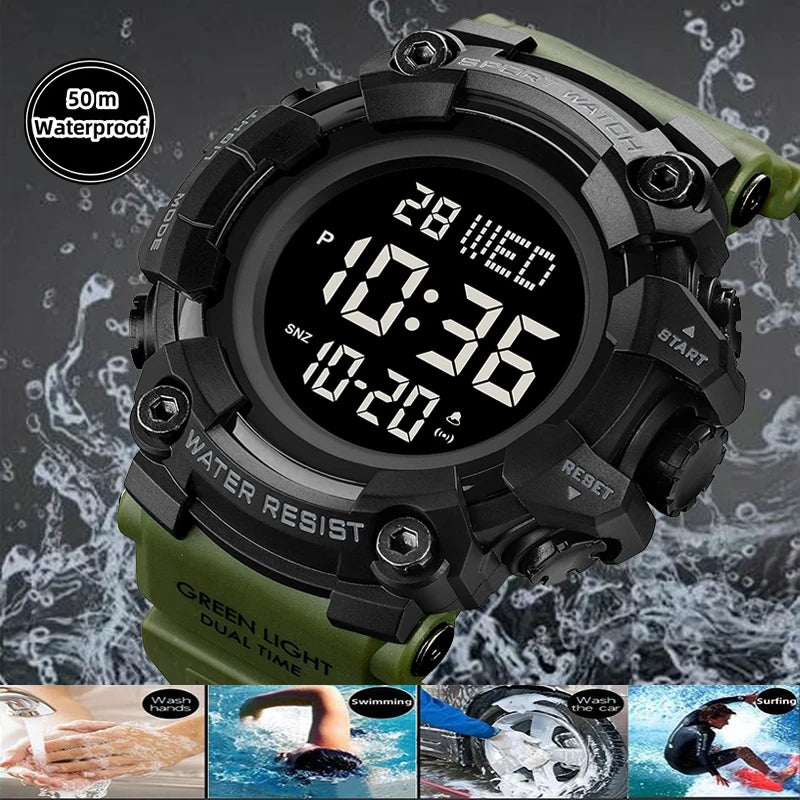 Skmei Luxury Fashion Sports Watches Men Waterproof Stopwatch Dual Time Digital Wristwatch Big Dial Clock Reloj Hombre