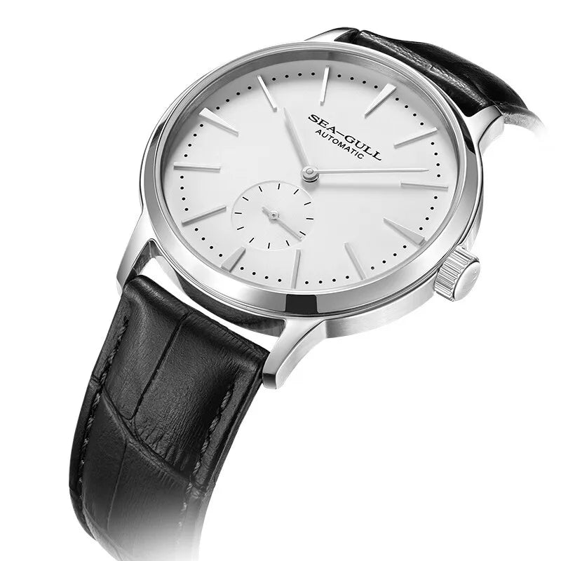 Seagull New Business Watch Men's Mechanical Wristwatches 50m Waterproof Leather Valentine Male Watches relogio masculino 6075