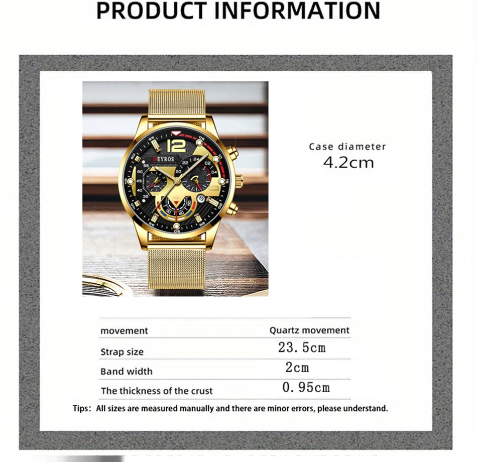 Fashion Mens Business Watches Luxury Quartz Wrist Watch Luminous Clock Men Casual Calendar Watch