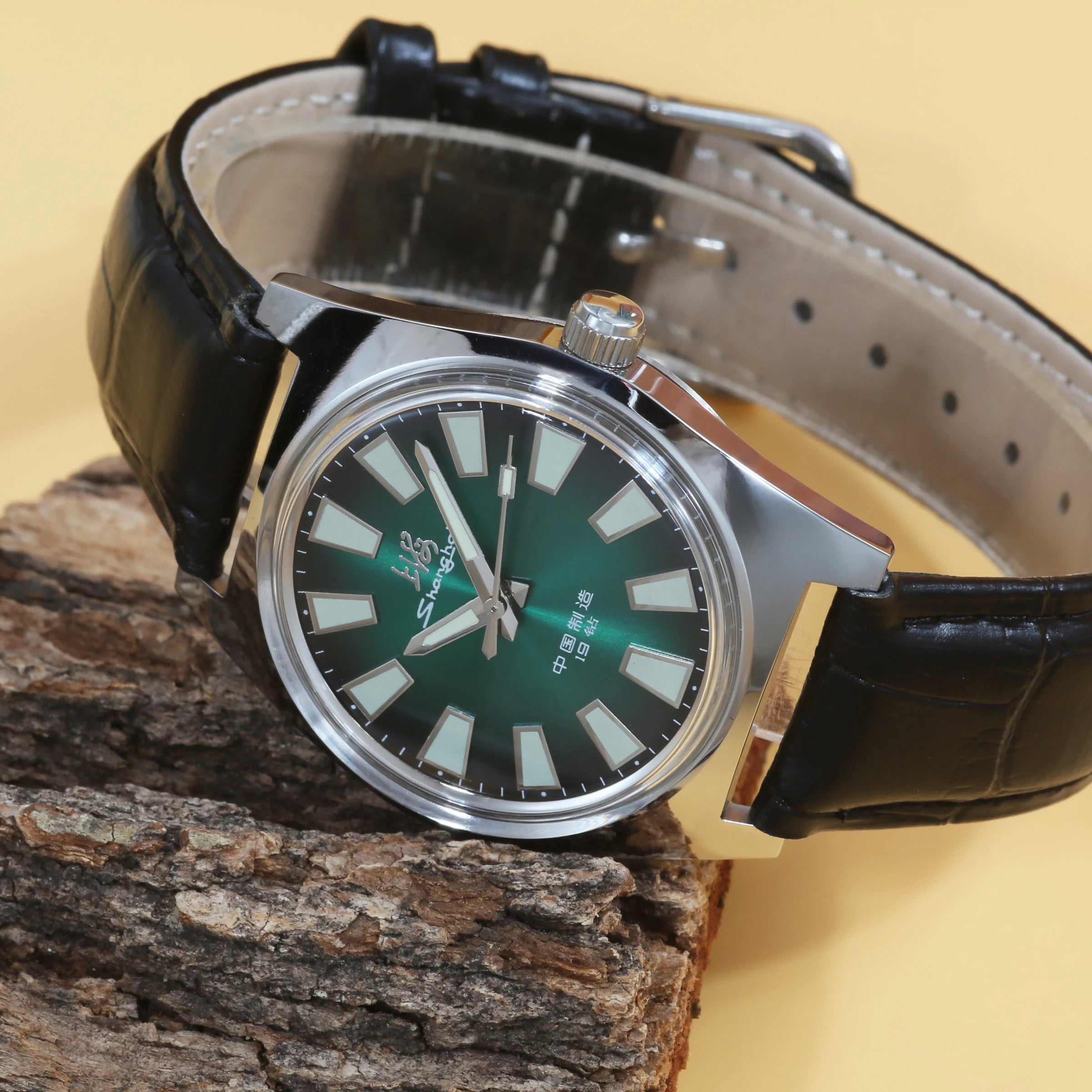 Shanghai 36MM Hand-Wind Mechanical Watch 7120 Waterproof Bauhaus Design Watch for Men wholesale