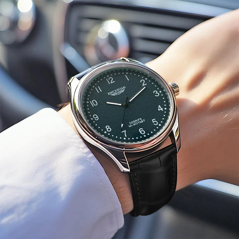 Luxury Business Men's Quartz Watch Top Brand Waterproof Leather Strap Handsome Wristwatch for Men 2025 New Model