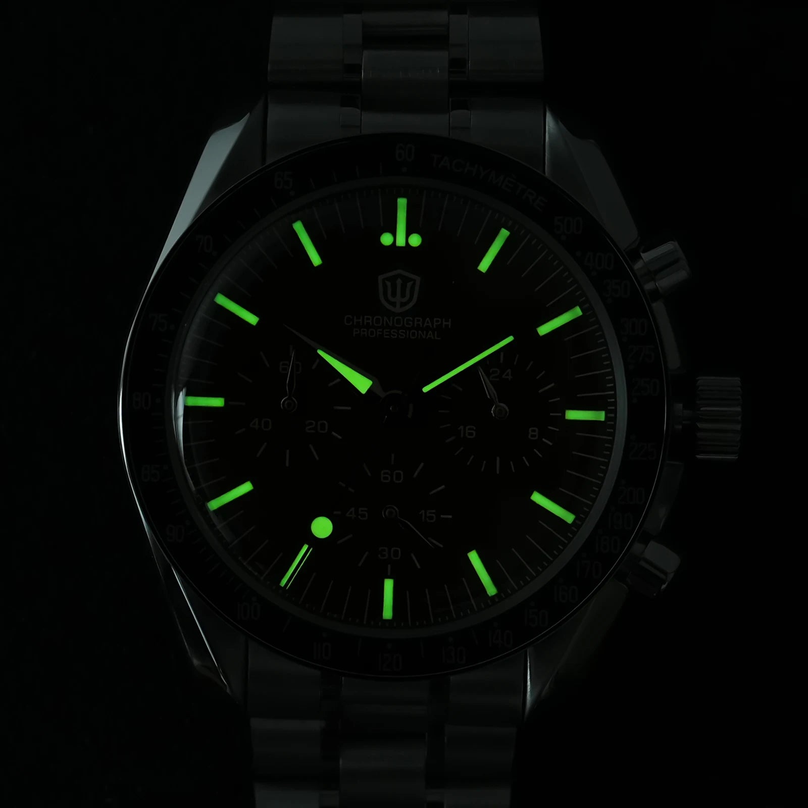 Watchdives WD1863 Quartz Watch VK63 Chronograph Movement Bubble Sapphire Crystal 10Bar Waterproof Luminous 39mm Vintage Watches