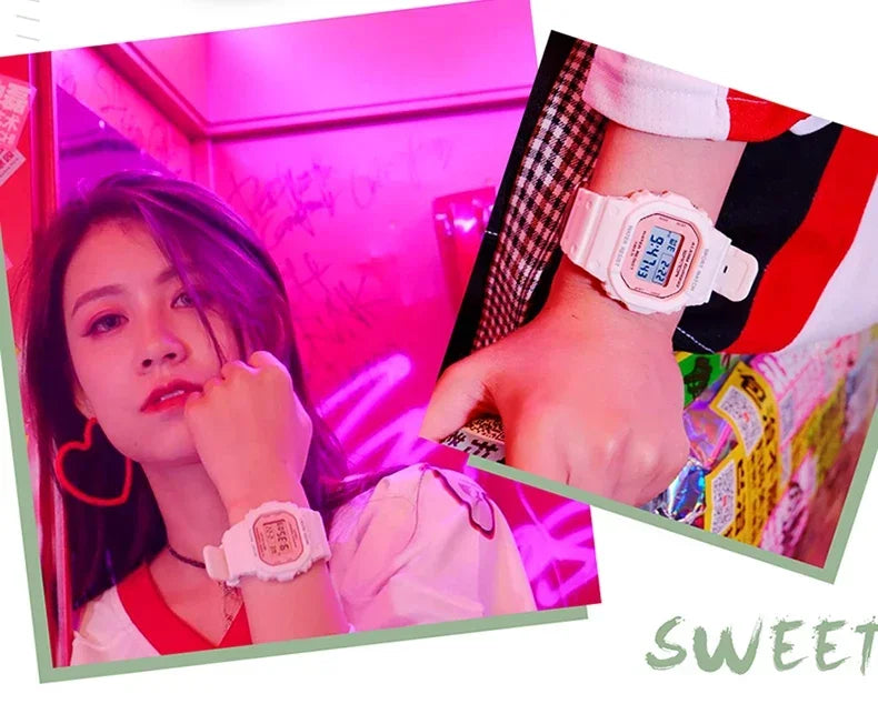 SANDA 293  Waterproof Watch Fashion Brand Ladies Watches For Women Sport Digital Wristwatches Female Clock LED Display 50m