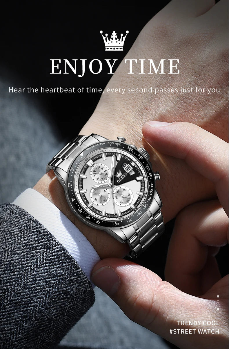 OLEVS TY705 Men Watch Luxury Waterproof Luminous Quartz Watch Multi functional Timing Watch Exclusive Sports Original Men Watch