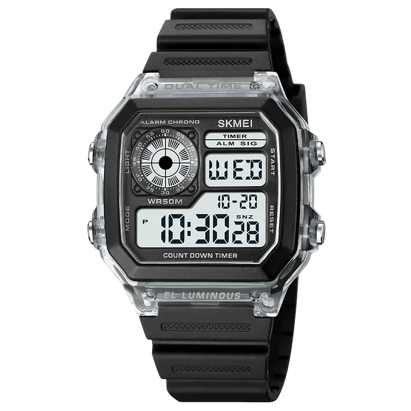 SKMEI 1998 Mens Multifunction 5Bar Waterproof Chrono Wristwatch Clock reloj hombre  Japan Digital Movement Countdown Sport Watch