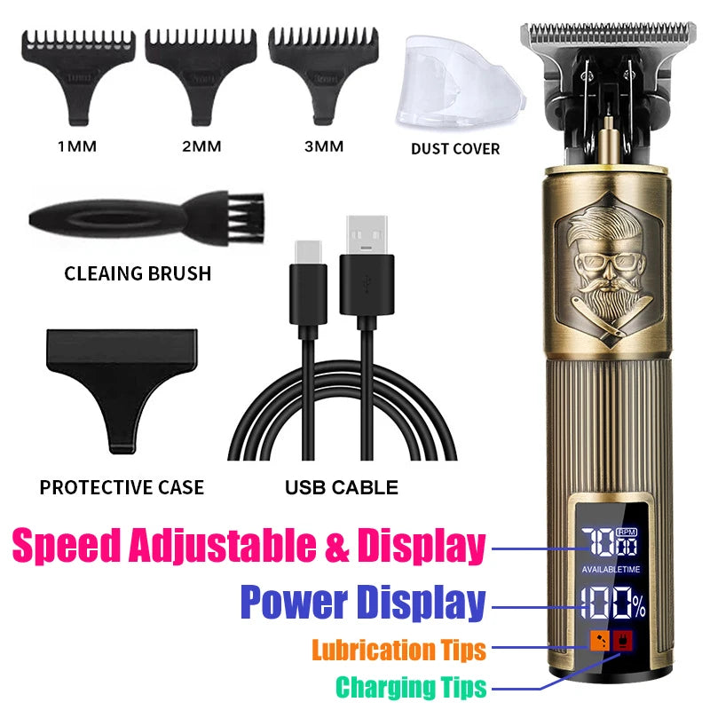Carving Hair Clipper Professional Hair Cutting Machine Barber us Rechargeable Hair Trimmer Metal Haircut Machine Clipper for Men