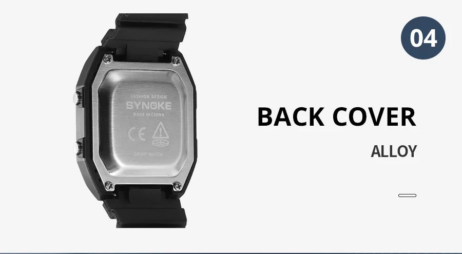 SYNOKE Digital Watches Men Military Sports Luminous Chronograph Waterproof Male Electronic Wrist Watches Square Watch
