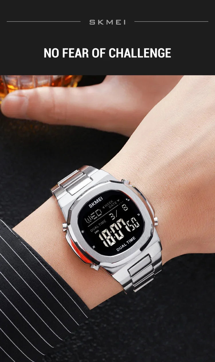SKMEI 2004 Alarm Date Clock  relojes para hombre Glow Stop Watch Multifunction Mens Waterproof Electronic Sport Watch Wristwatch