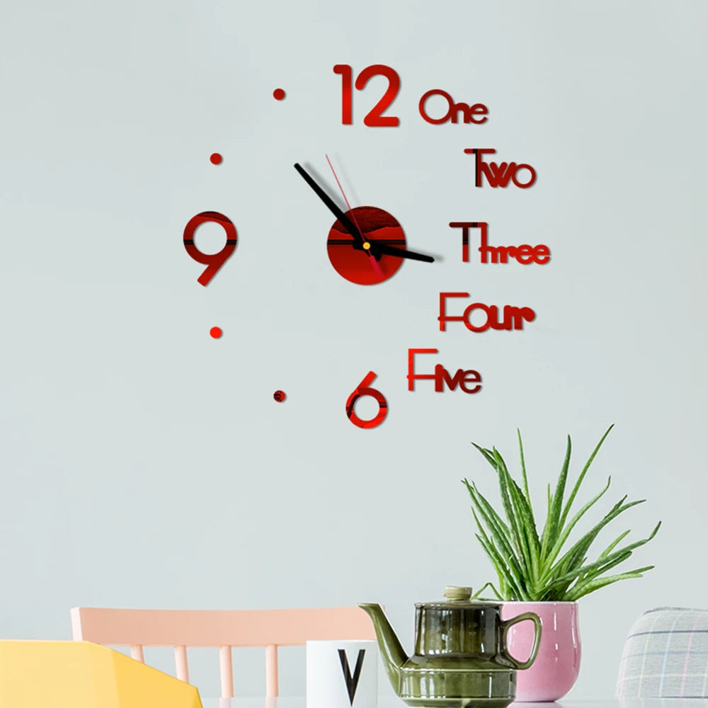 reloj de pared Luminous Wall Clock DIY Quartz Watch Clocks Acrylic Mirror Stickers Horloge Murale Wall Decor Home Decoration HOT