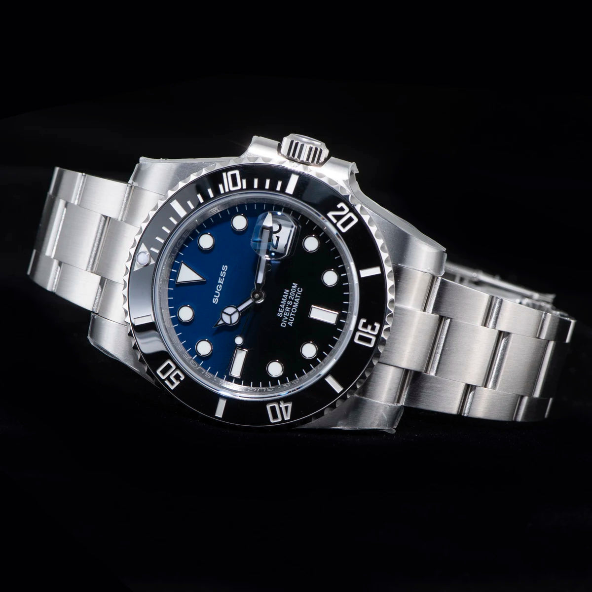 Sugess Watch of Men Diver NH35 Automatic Mechanical Wristwatch Date Sapphire Crystal Luminous Ceramic Bezel Waterproof 200M 2022
