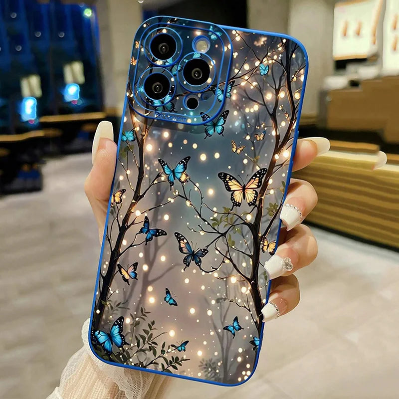 Case for iPhone 17 Glow In The Dark Butterfly Design Phone Case for iPhone 15 14 13 12 11 Pro Max 17 16 15 Pro 16E Cover
