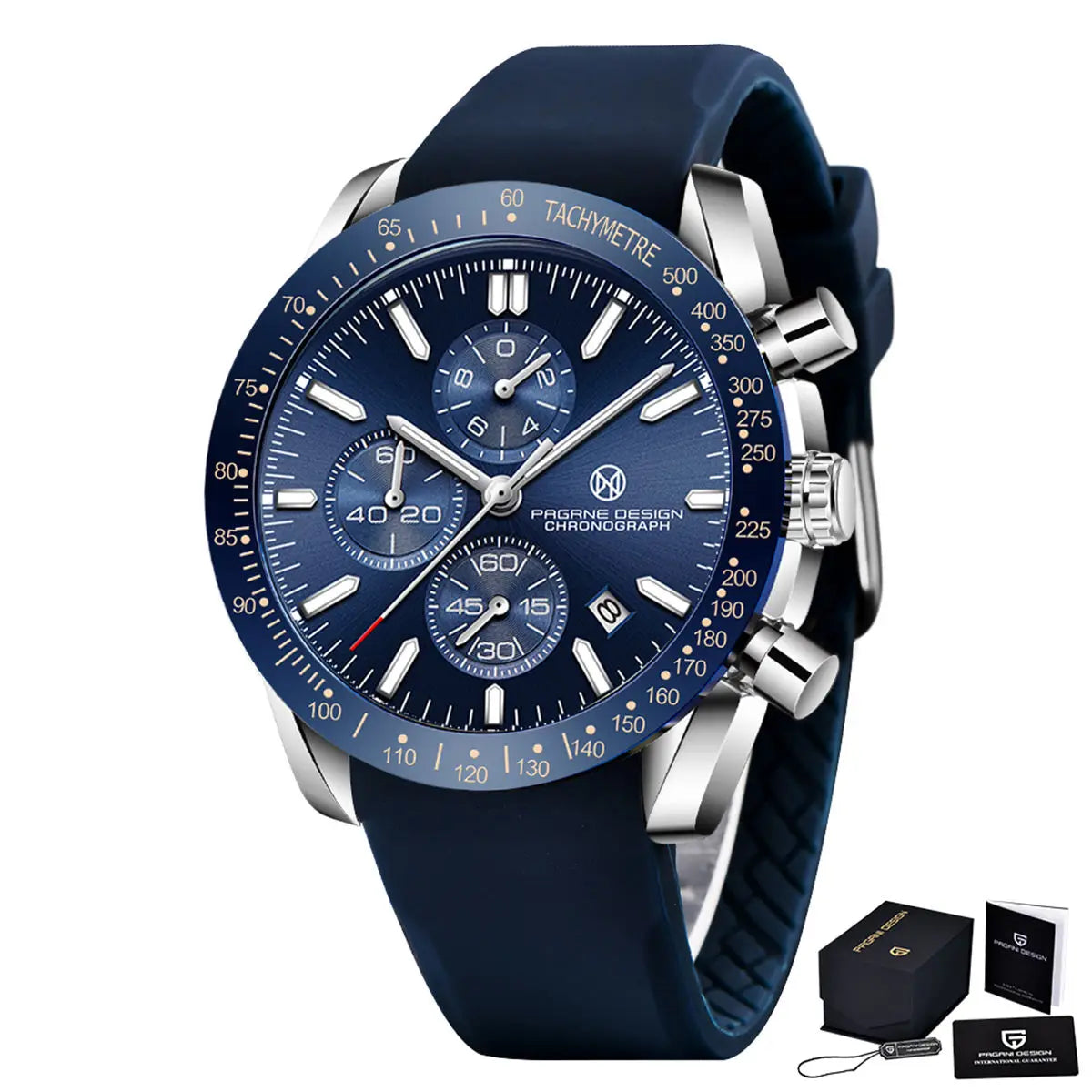 Pagane Design 2026 New Men's Quartz Chronograph Luxury Sapphire Stainless Steel Waterproof 3Bar Night Light C3 Casual Watch