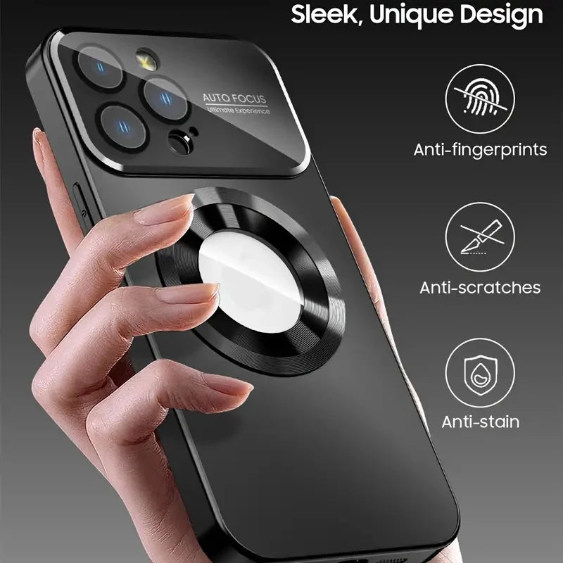 New Titanium Metallic Color Magnetic Phone Case For iPhone 16E 16 15 14 11 13 12 Pro Max Matte Wireless Charging Protect Cover