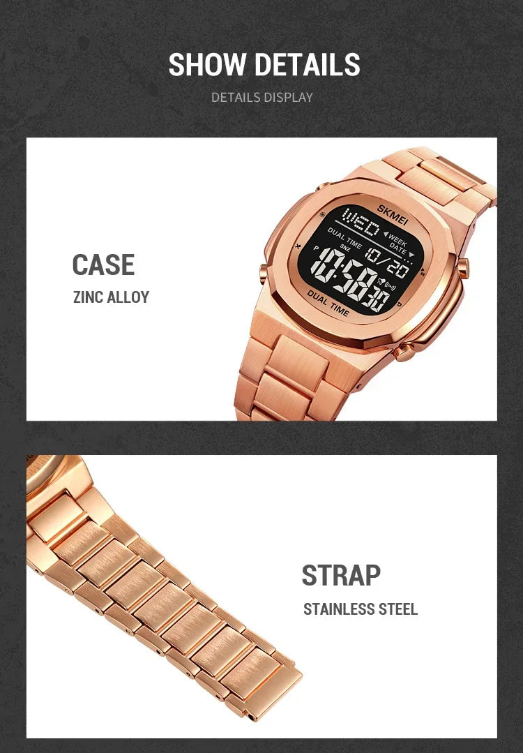 SKMEI 2004 Alarm Date Clock  relojes para hombre Glow Stop Watch Multifunction Mens Waterproof Electronic Sport Watch Wristwatch