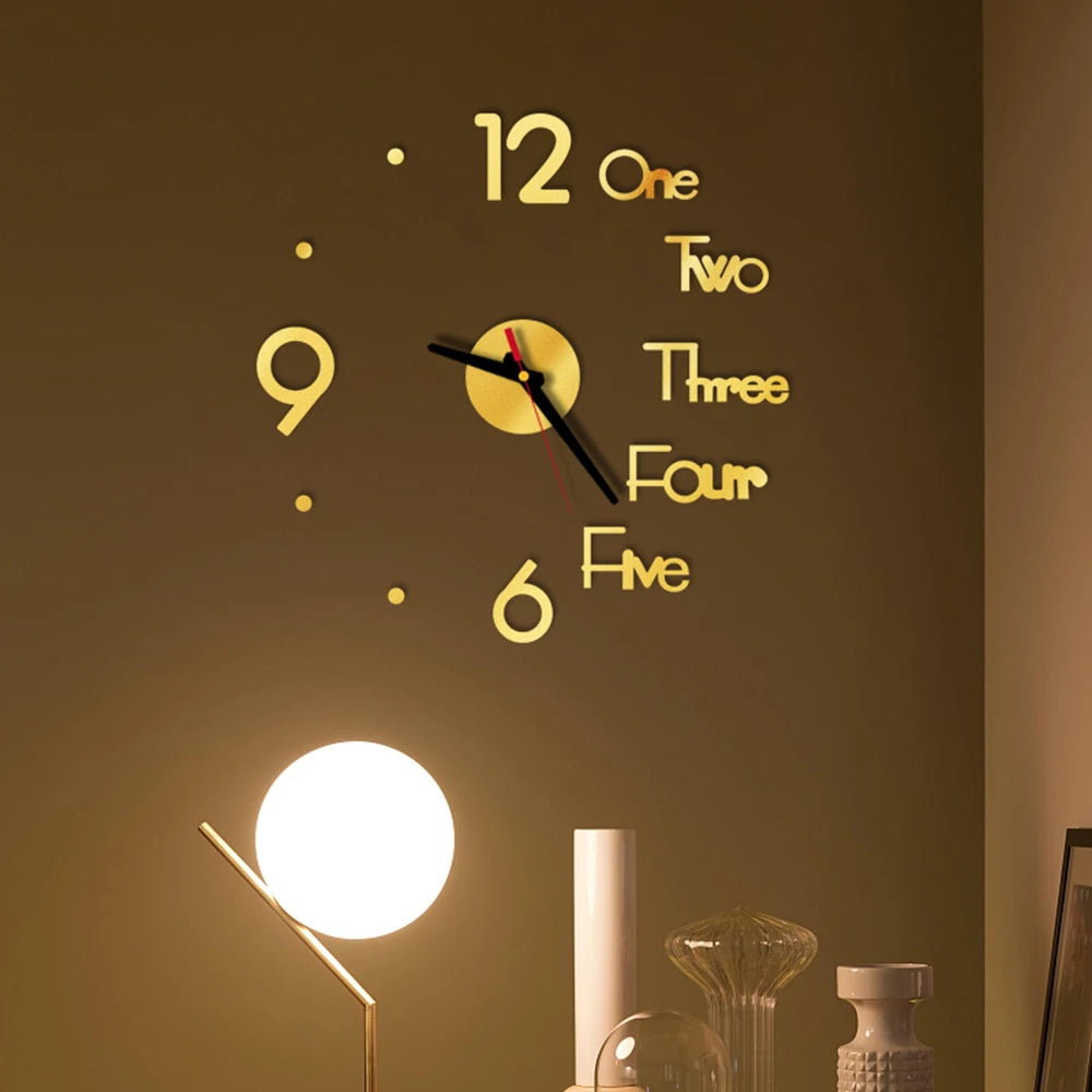 reloj de pared Luminous Wall Clock DIY Quartz Watch Clocks Acrylic Mirror Stickers Horloge Murale Wall Decor Home Decoration HOT