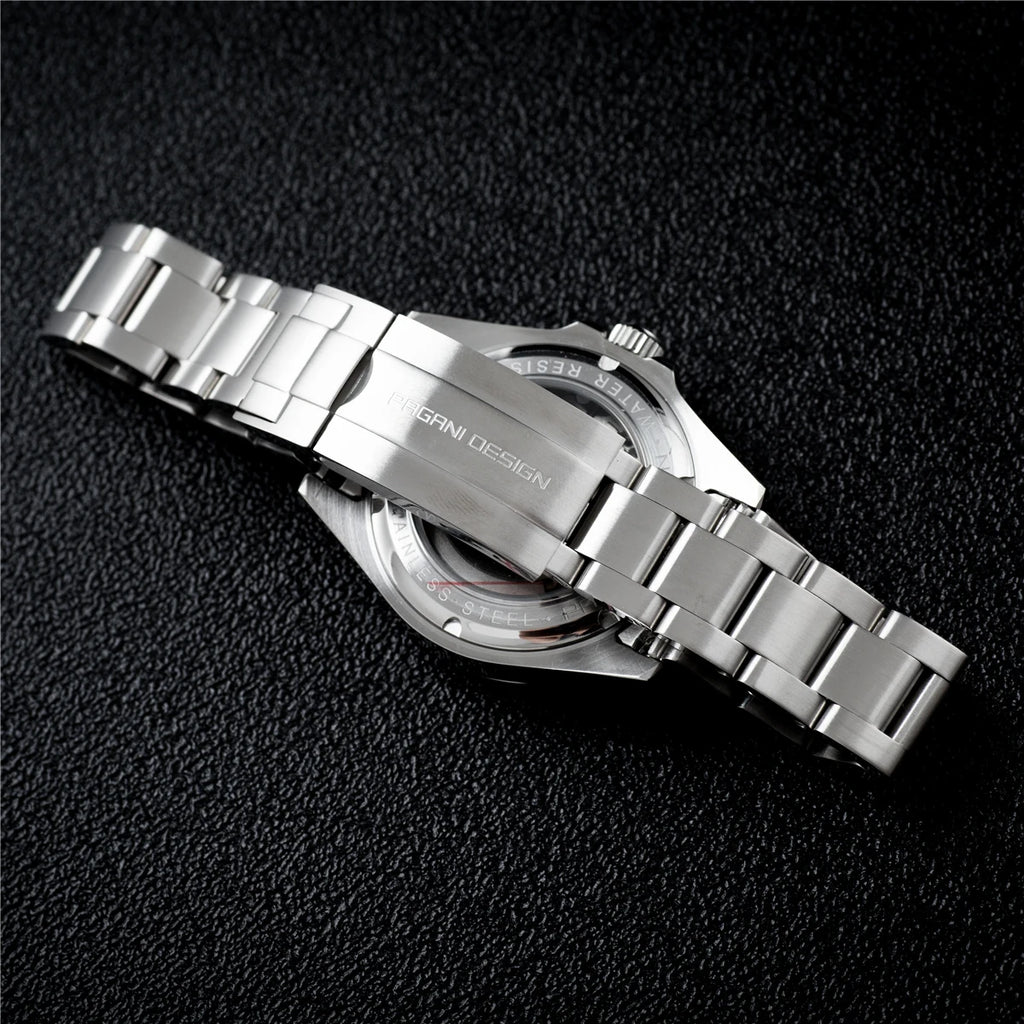 PAGANI DESIGN PD1762 Men’s Automatic Mechanical GMT Watch DG5833 Sapphire Crystal 10Bar Waterproof Stainless Steel Dual Time