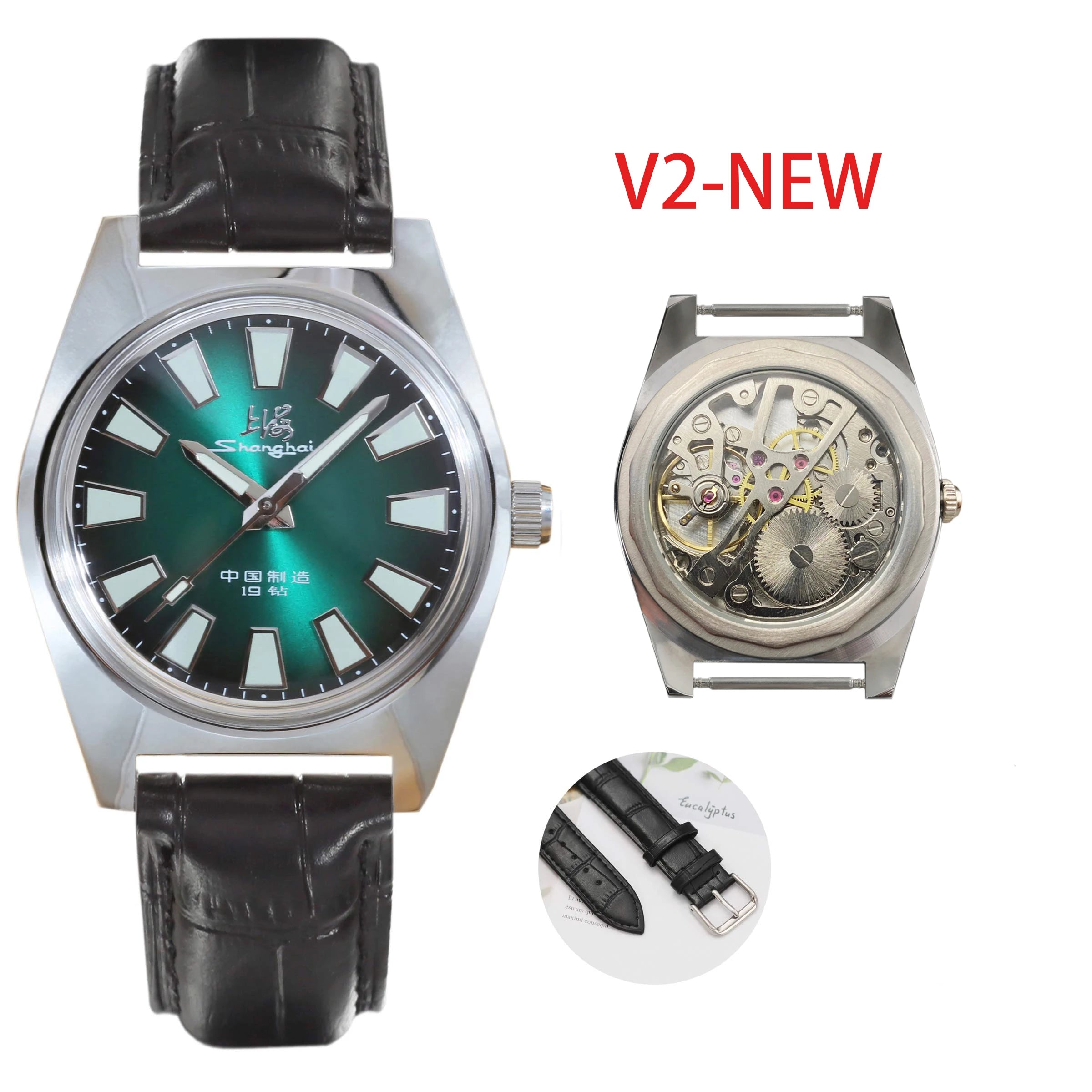 Shanghai 36MM Hand-Wind Mechanical Watch 7120 Waterproof Bauhaus Design Watch for Men wholesale