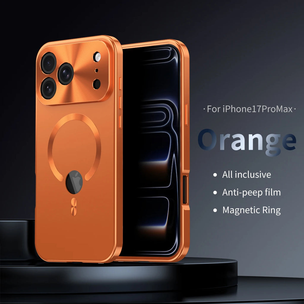 For iPhone 17 16 15 14 13 12Pro Max Full Aluminum Metal Magnetic Case Double-Sided Protection Shockproof Cover Screen Protector