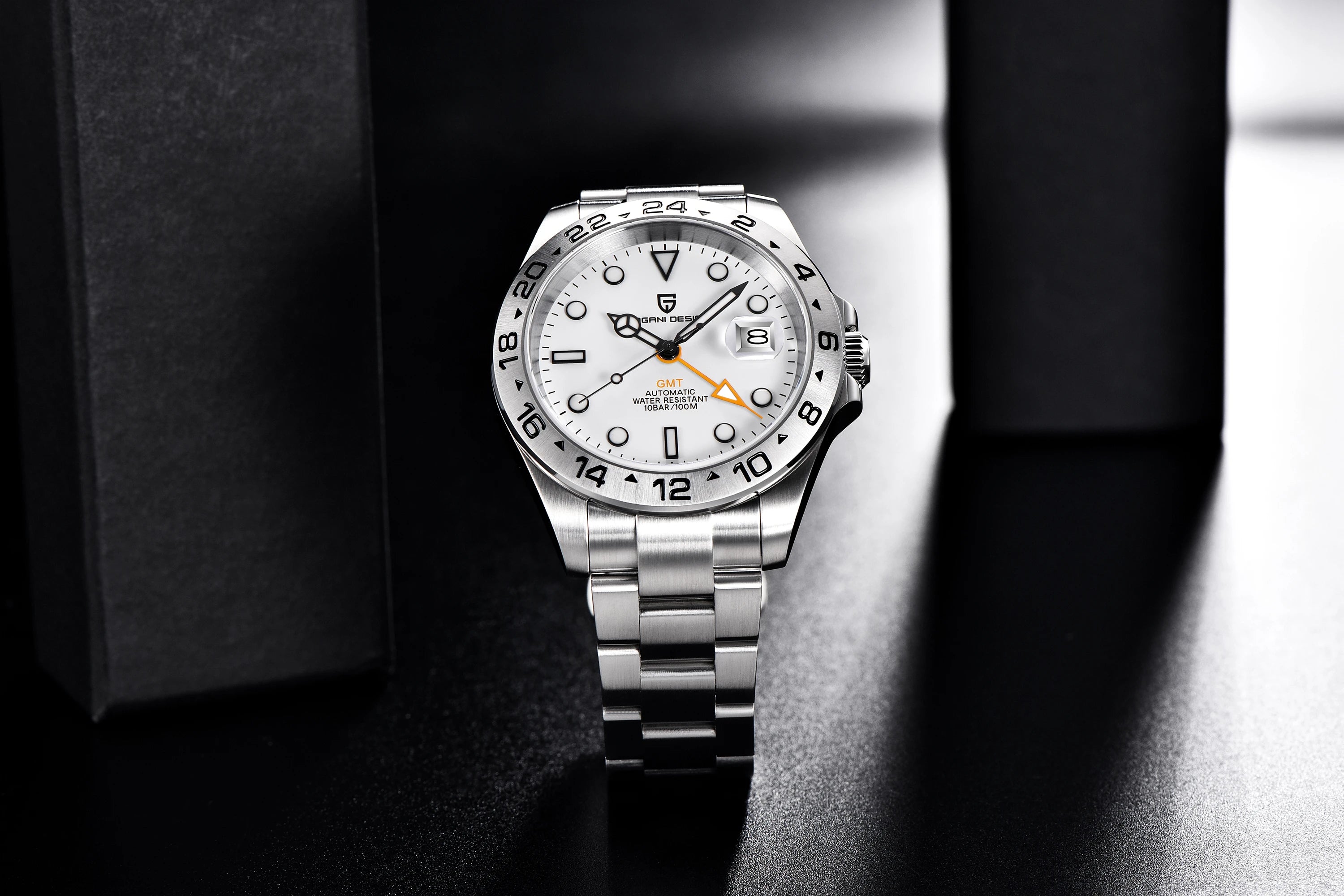PAGANI DESIGN Vintage 42MM GMT Men's Watch PD1682 Automatic Mechanical Timepiece Sapphire Stainless Steel 100M Waterproof Retro