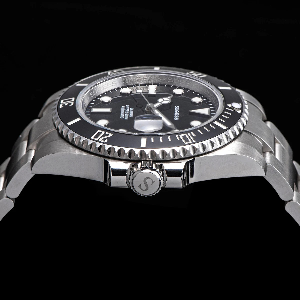 Sugess Watch of Men Diver NH35 Automatic Mechanical Wristwatch Date Sapphire Crystal Luminous Ceramic Bezel Waterproof 200M 2022