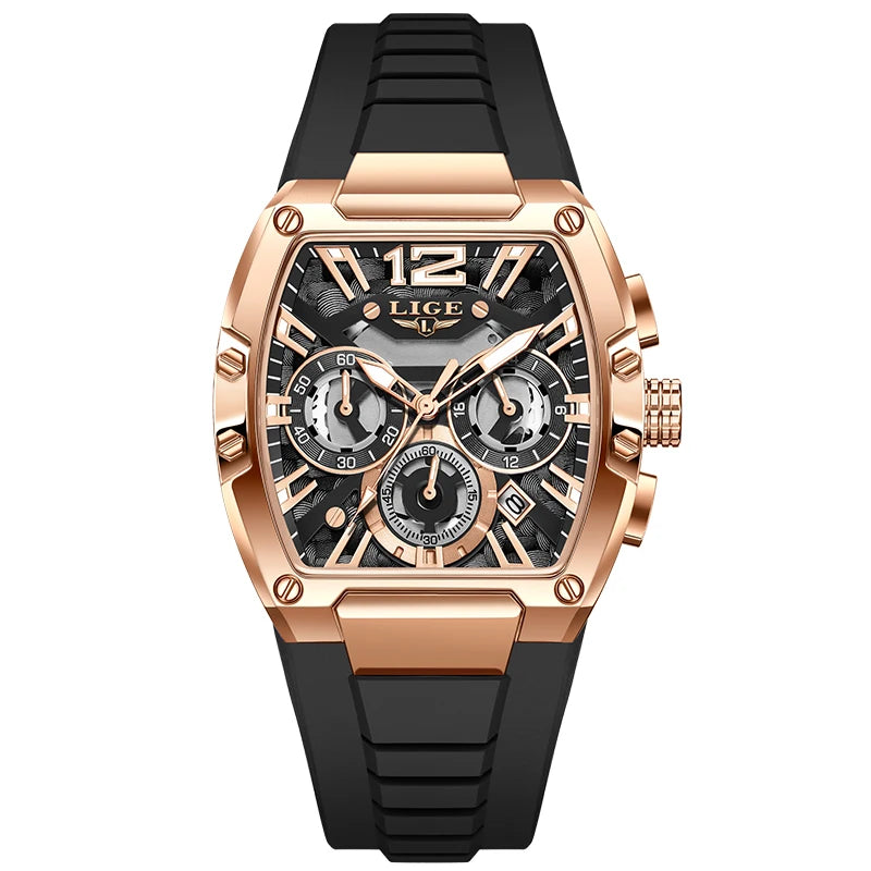 LIGE Men Watch Fashion Top Brand Luxury Silicone Military Watch Men Casual Sports Waterproof Date Quartz Wristwatches For Men