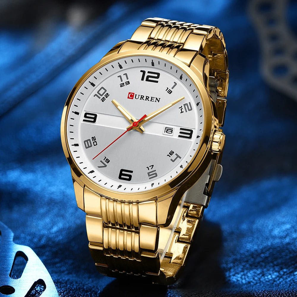 Men Fashion Casual Business Watches Men's Quartz Clock Male stainless steel Strap Wrist Watch Relogio