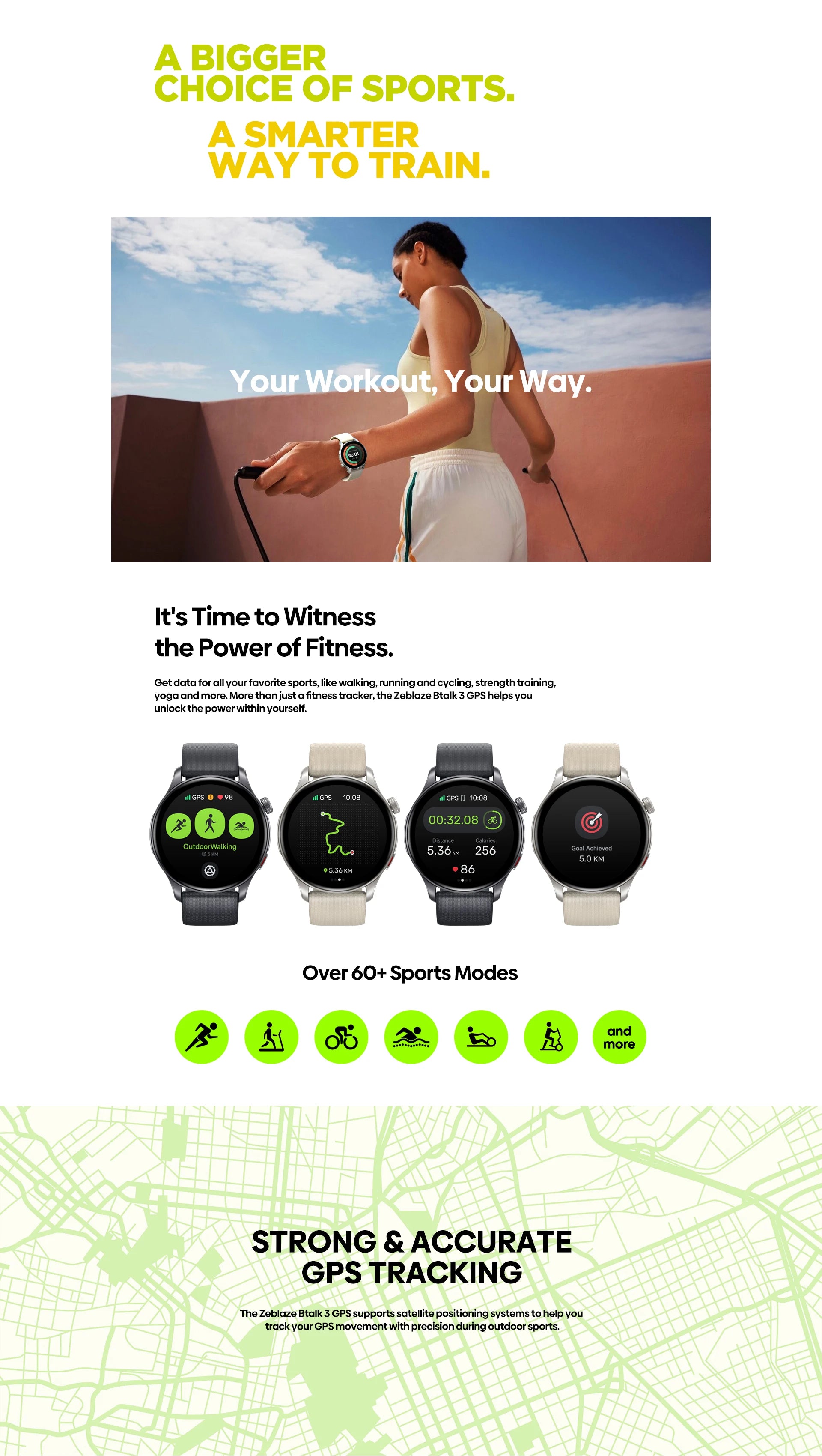 New Zeblaze Btalk 3 GPS Smartwatch 1.43" AMOLED Screen Dual Straps Make/Answer Phone Calls Heart Rate SpO2 Stress Tracking Watch